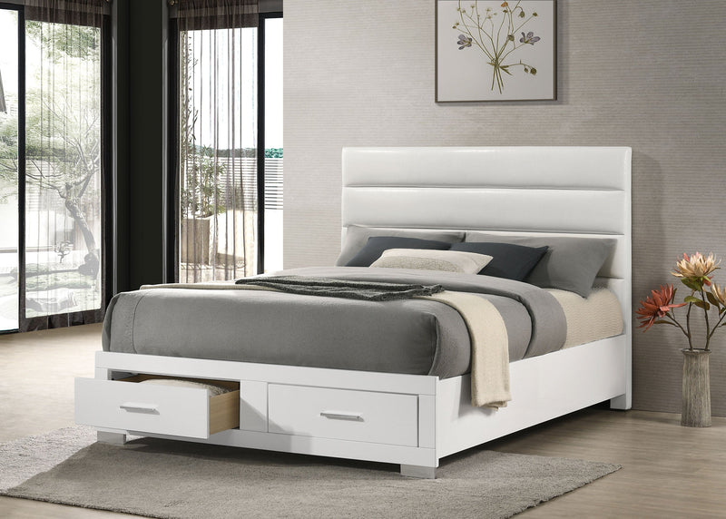Cama con almacenamiento Felicity Alto brillo