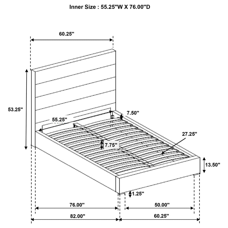 Cama con plataforma tapizada Felicity de 53 pulgadas