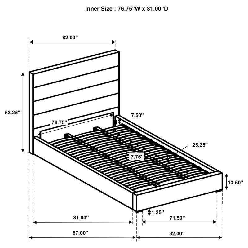 Cama con plataforma tapizada Felicity de 53 pulgadas