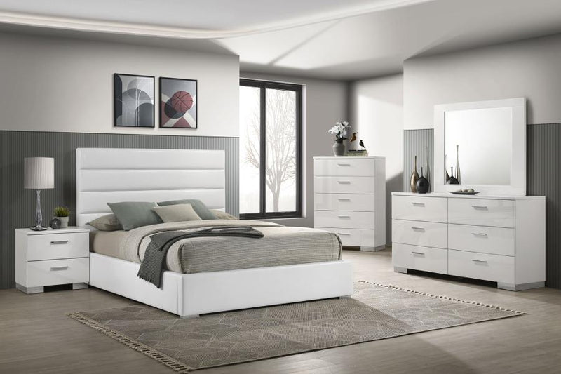Juego de dormitorio Felicity de alto brillo