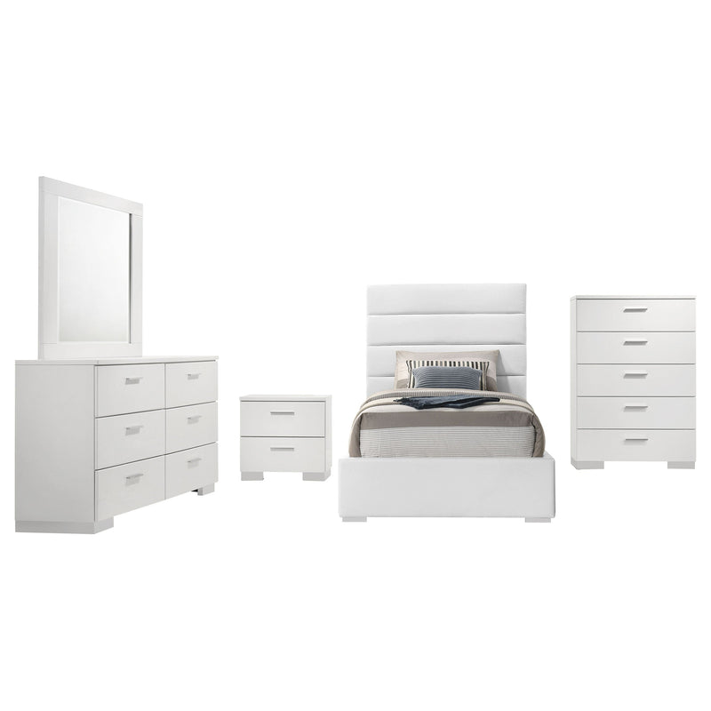 Juego de dormitorio Felicity de alto brillo