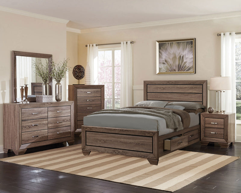 Juego de dormitorio Kauffman taupe deslavado