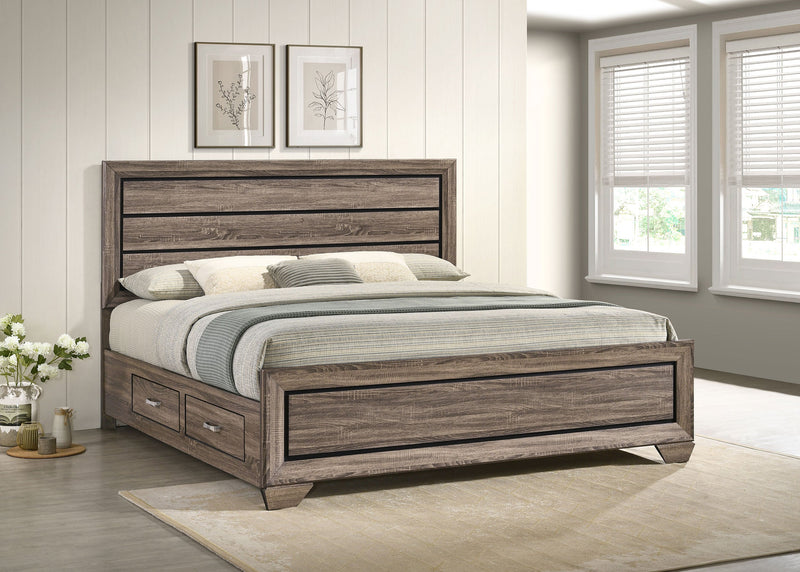 Kauffman Wood Storage Panel Bed
