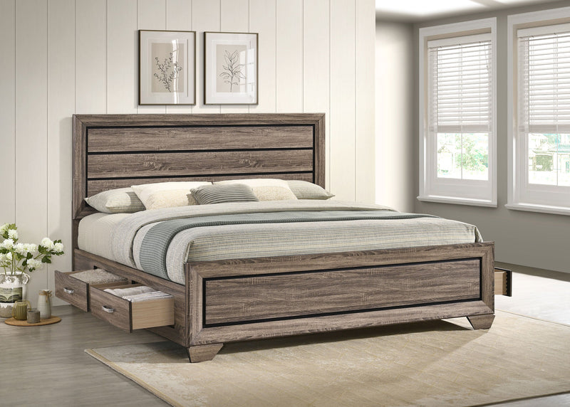 Kauffman Wood Storage Panel Bed