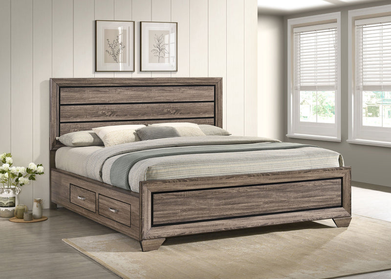 Kauffman Wood Storage Panel Bed