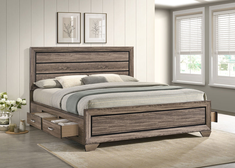 Kauffman Wood Storage Panel Bed