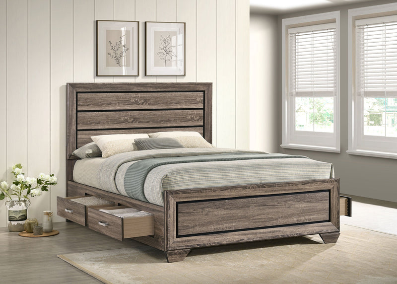 Kauffman Wood Storage Panel Bed
