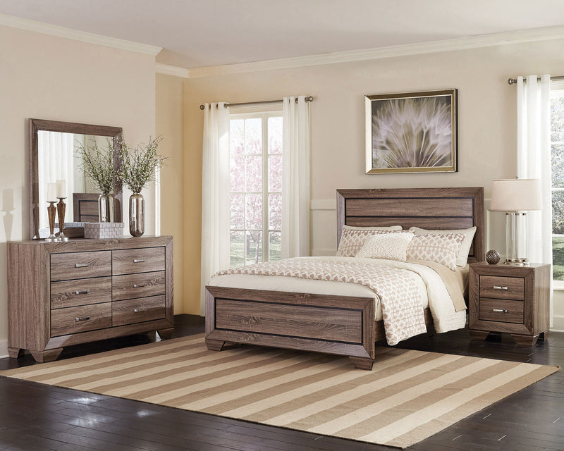 Juego de dormitorio Kauffman taupe deslavado