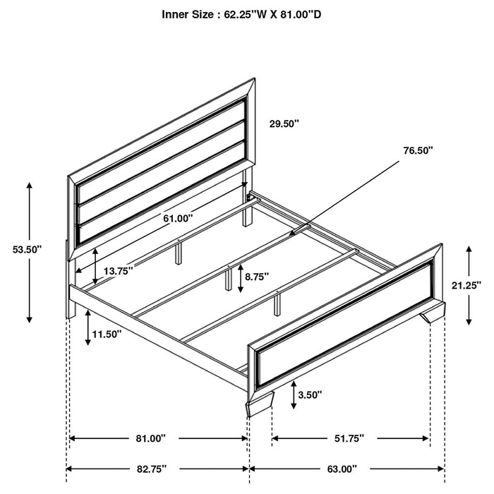 Kauffman Bedroom Set with High Straight Headboard