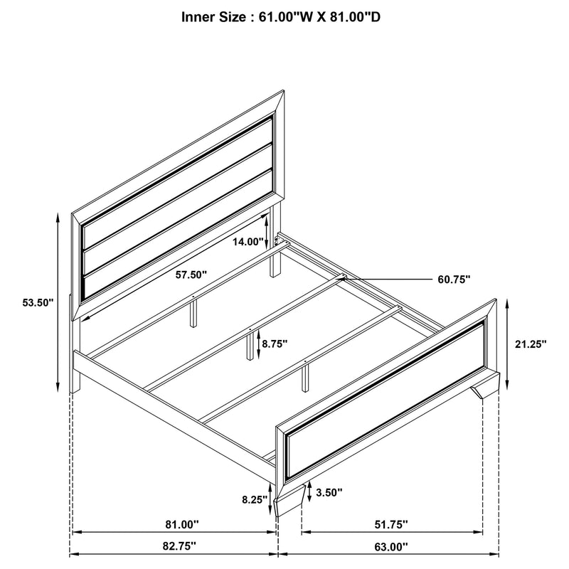 Cama Kauffman con cabecero de madera