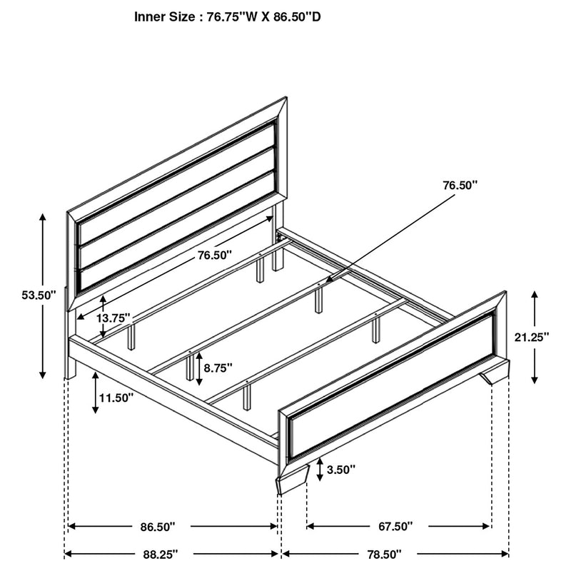 Cama Kauffman con cabecero de madera