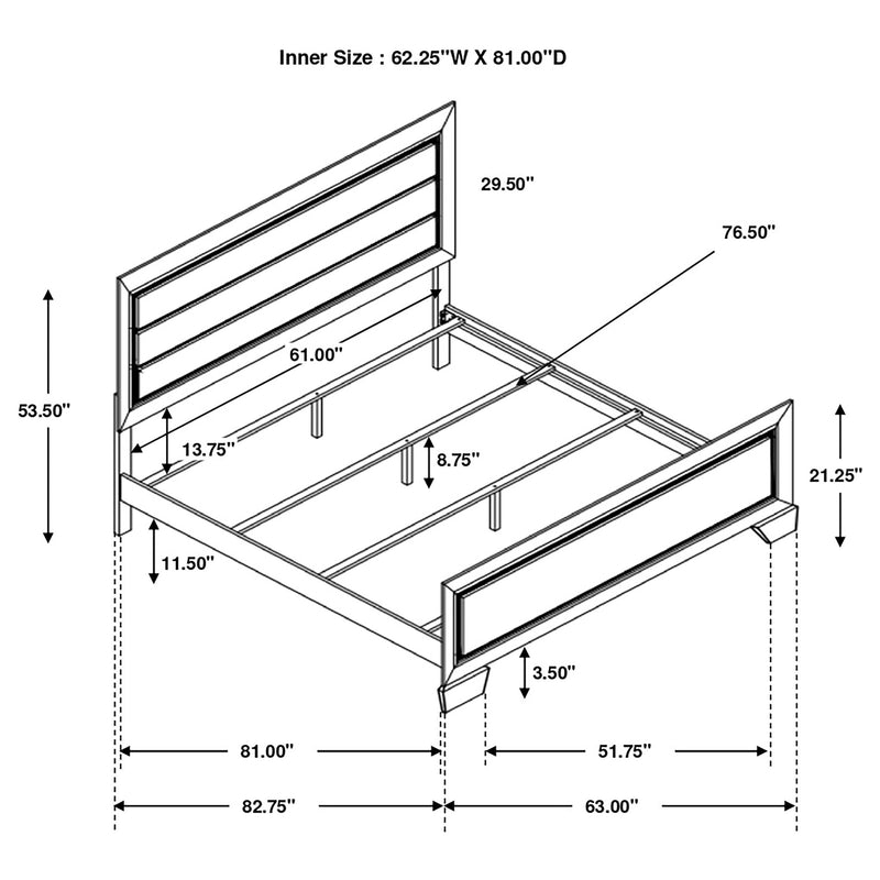 Cama Kauffman con cabecero de madera