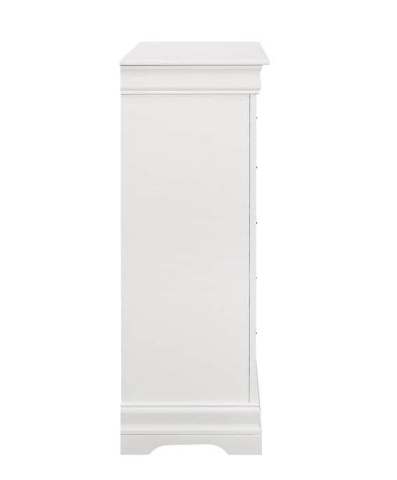 Louis Philippe 5-drawer Chest White