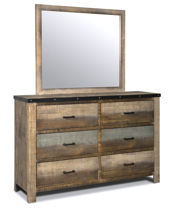 Sembene 6-drawer Dresser with Mirror Antique Multi-color