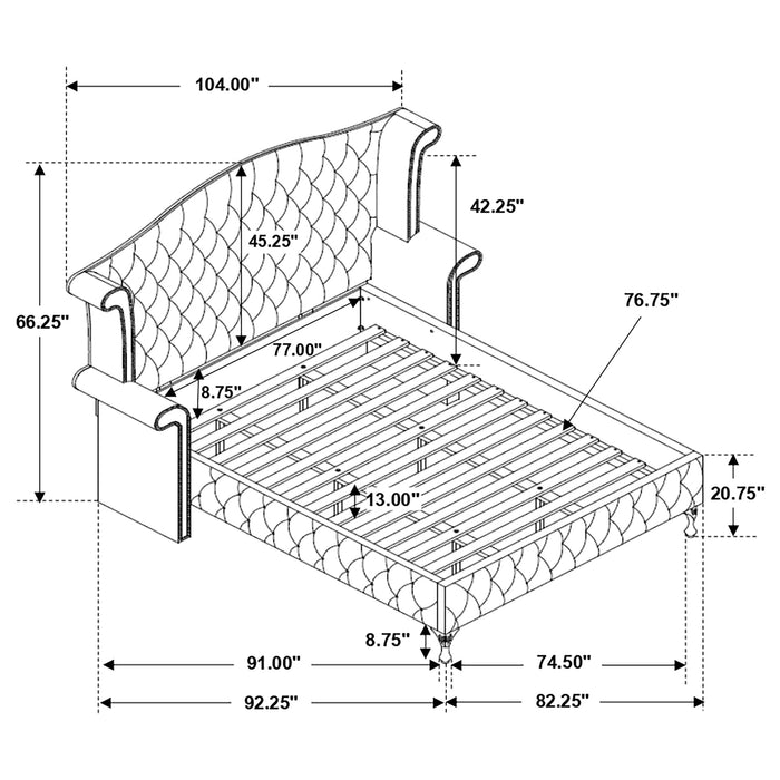 Deanna Upholstered Tufted Bedroom Set Grey