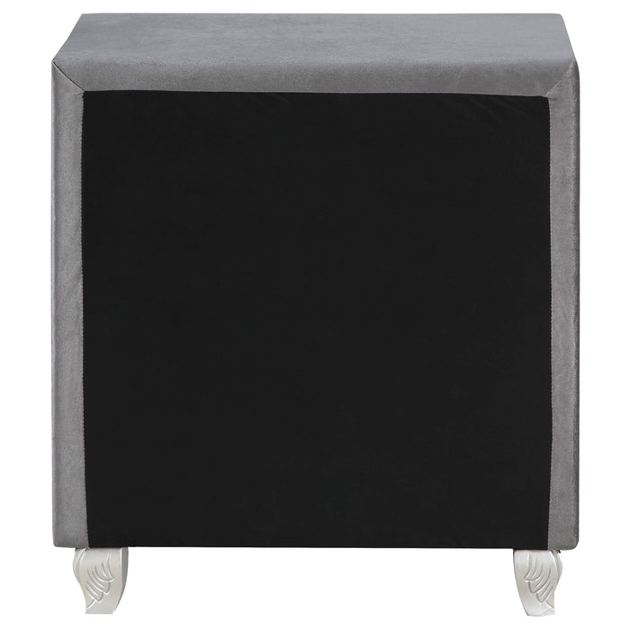 Deanna 2-drawer Rectangular Nightstand Grey