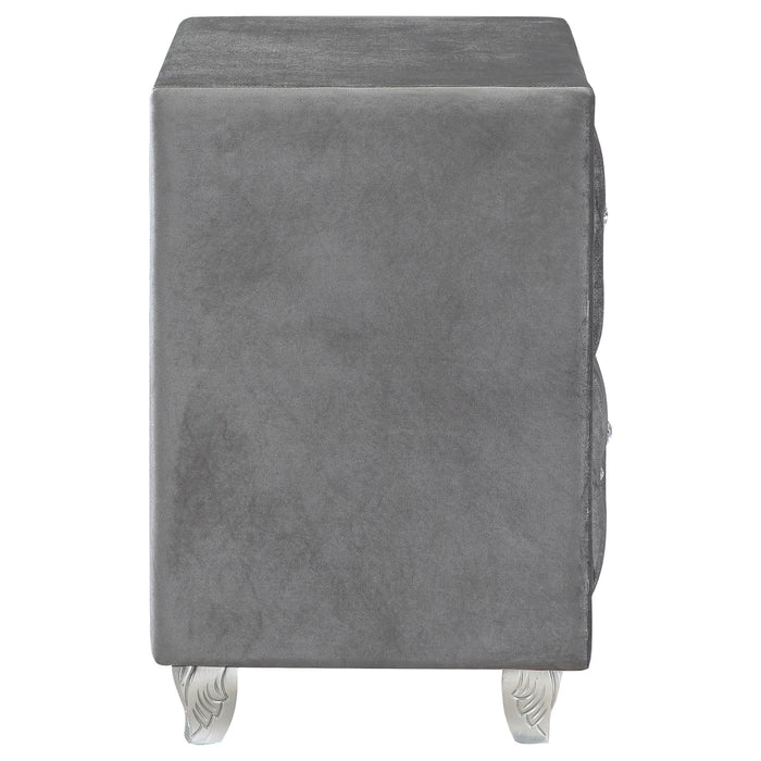 Deanna 2-drawer Rectangular Nightstand Grey