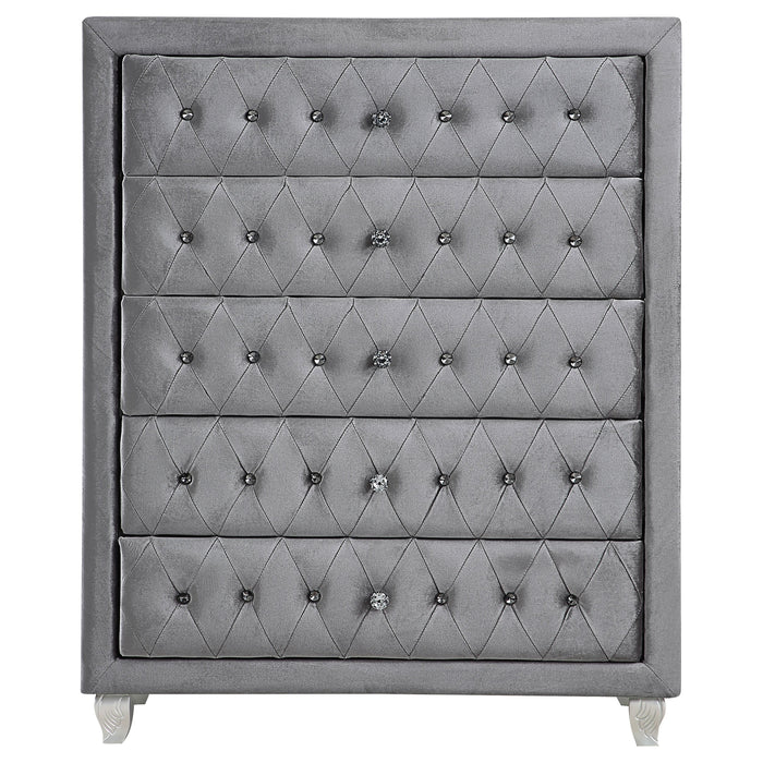 Deanna 5-drawer Rectangular Chest Grey