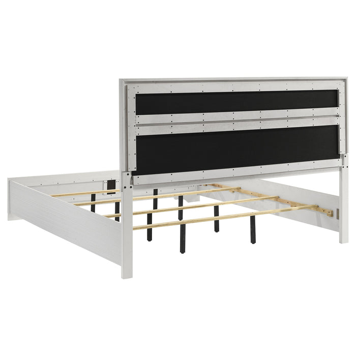 Miranda 51-inch Wood California King Storage Panel Bed Black