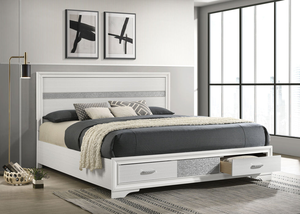 Miranda 51-inch Wood California King Storage Panel Bed Black