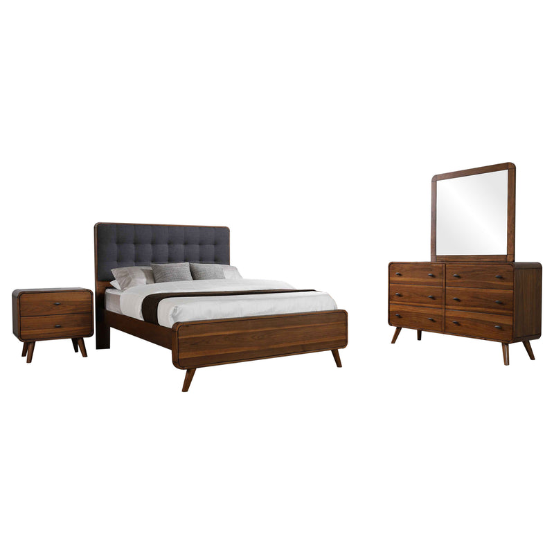 Juego de dormitorio Robyn de nogal oscuro