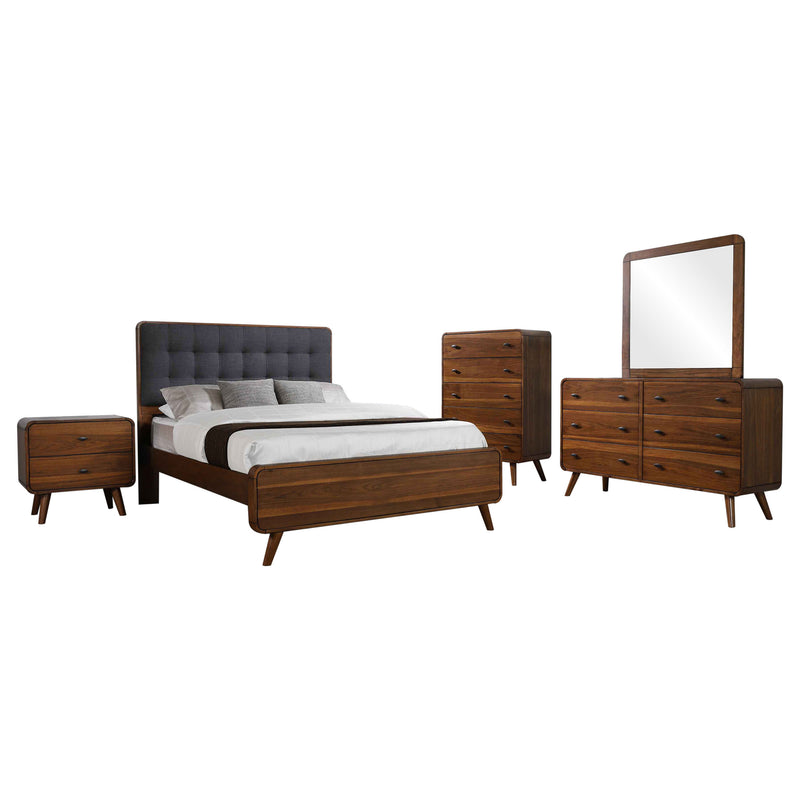 Juego de dormitorio Robyn de nogal oscuro