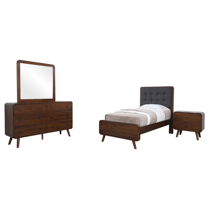 Juego de dormitorio Robyn de nogal oscuro