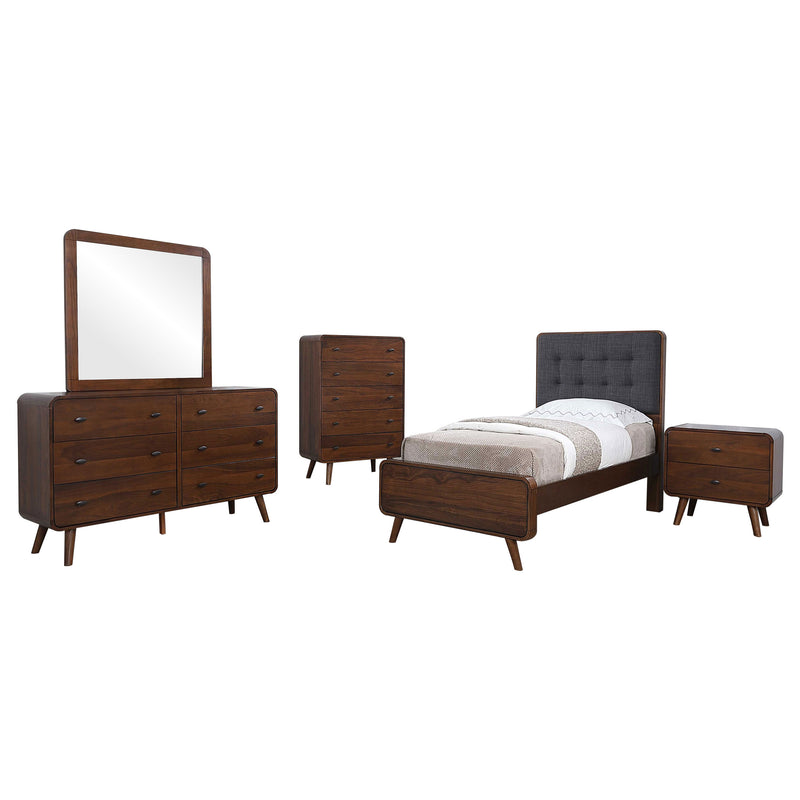 Juego de dormitorio Robyn de nogal oscuro