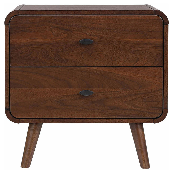 Robyn 2-drawer Nightstand Bedside Table Dark Walnut