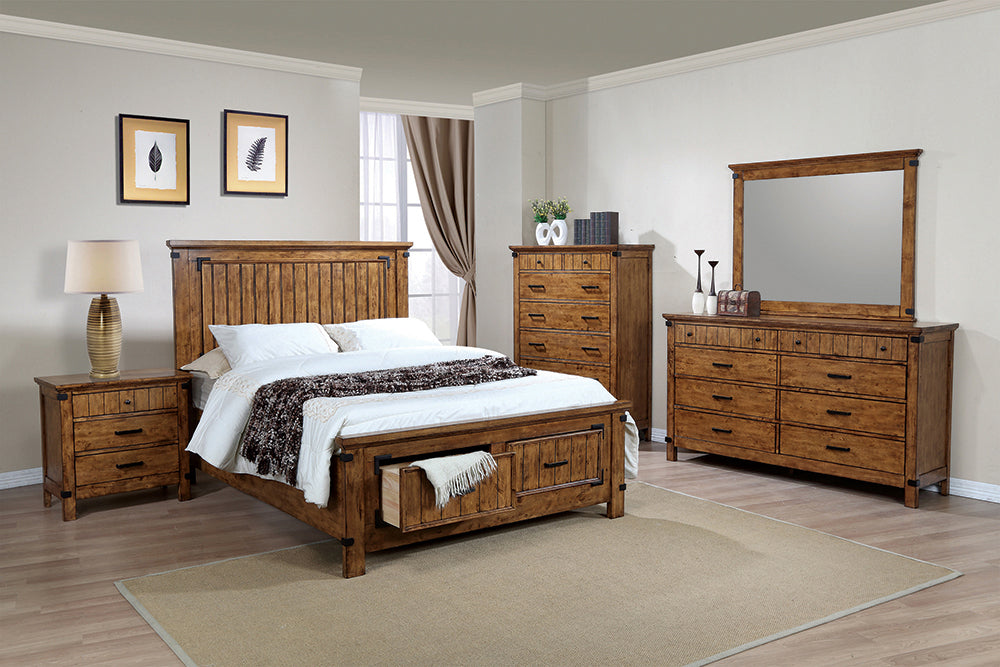 Brenner Storage Bedroom Set Rustic Honey