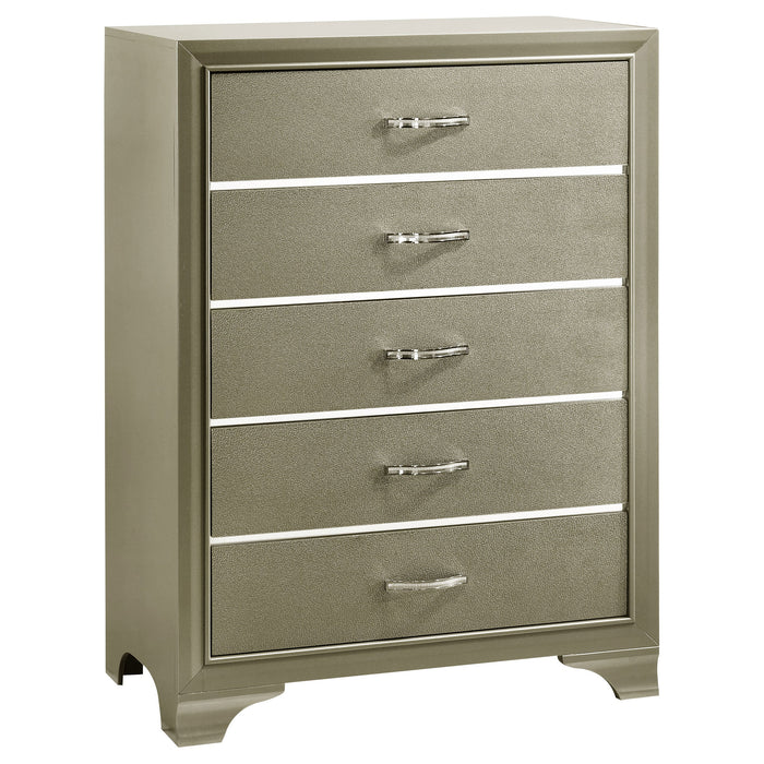 Beaumont Bedroom Set Metallic Champagne