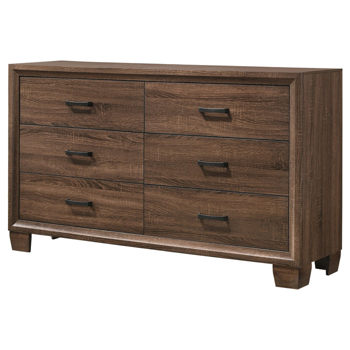 Brandon 6-drawer Dresser Medium Warm Brown