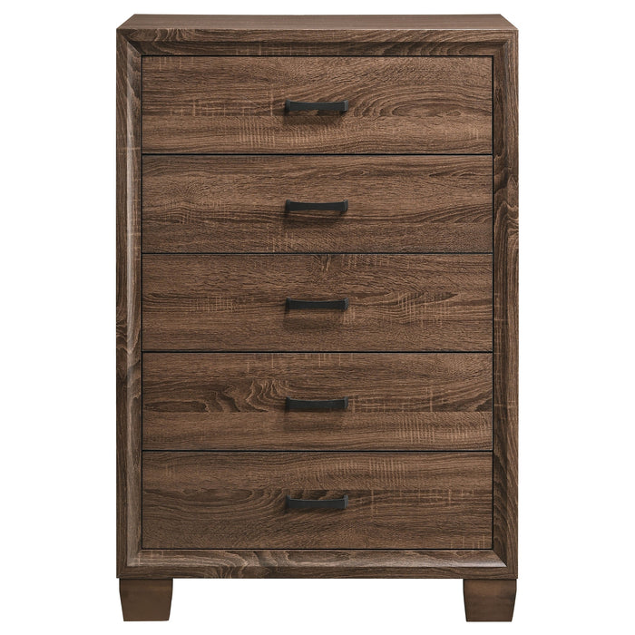 Brandon 5-drawer Chest Medium Warm Brown