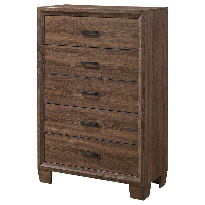 Brandon 5-drawer Chest Medium Warm Brown