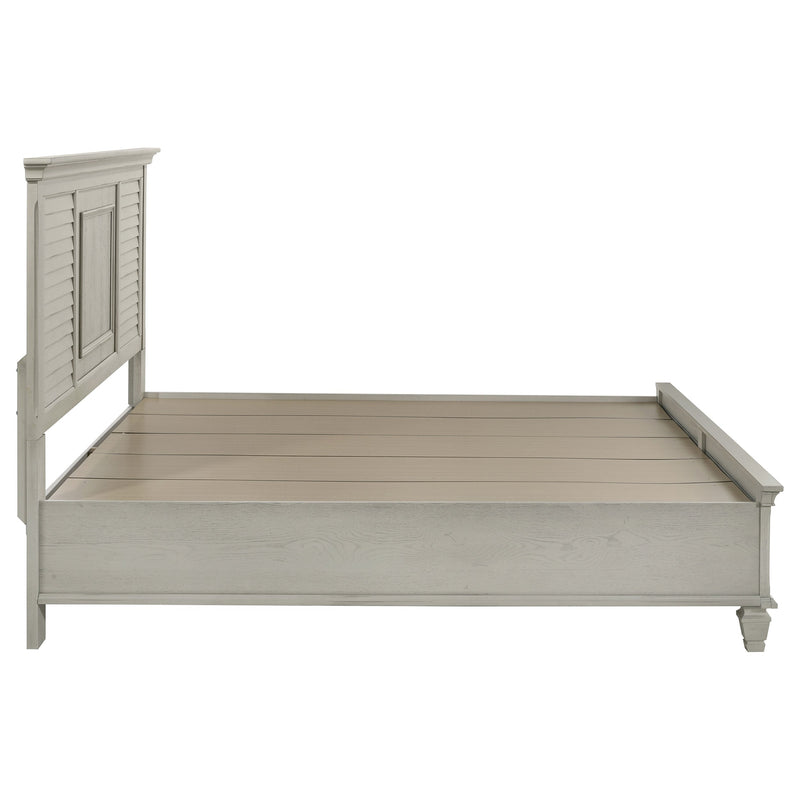 Cama de paneles de almacenamiento de madera Franco desgastada