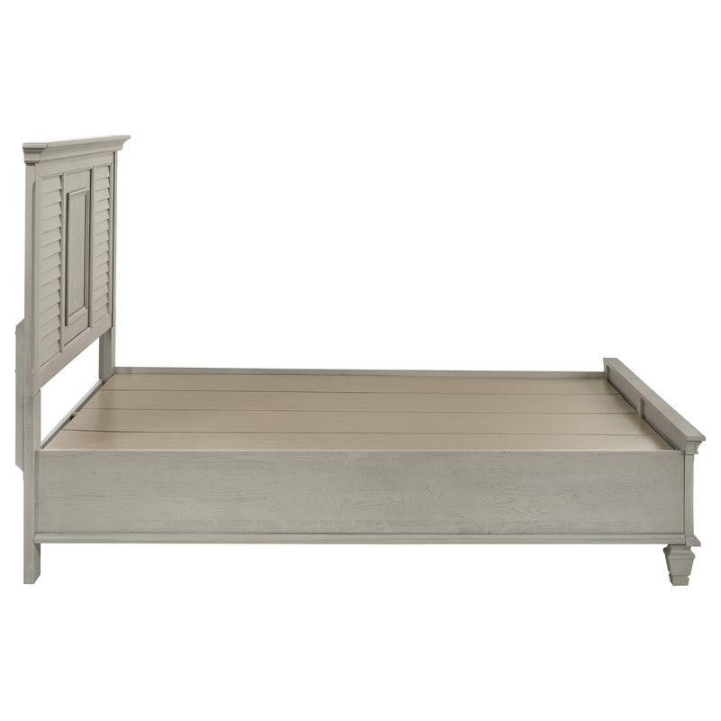 Cama de paneles de almacenamiento de madera Franco desgastada