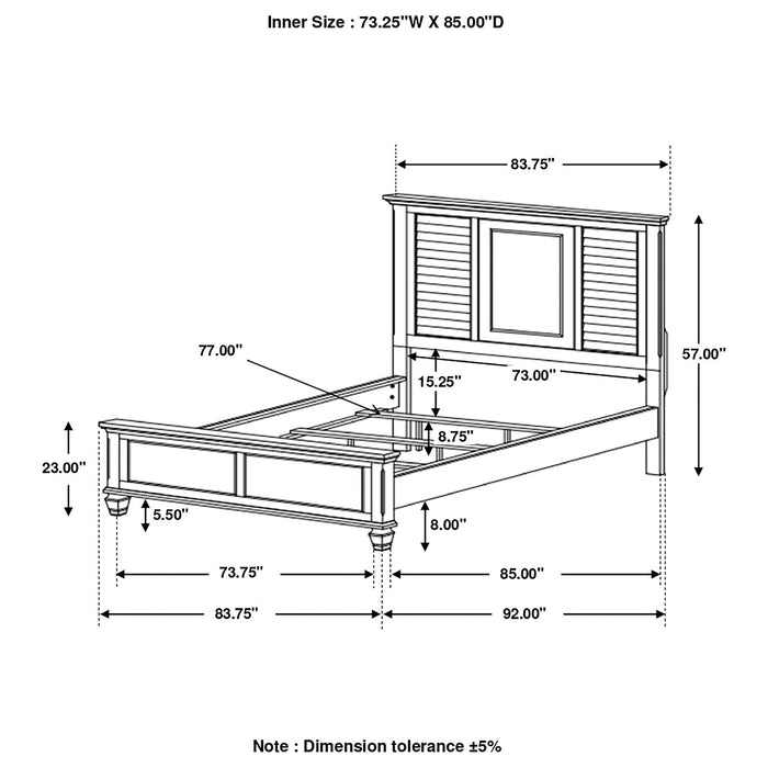 Franco  Panel Bed Antique White