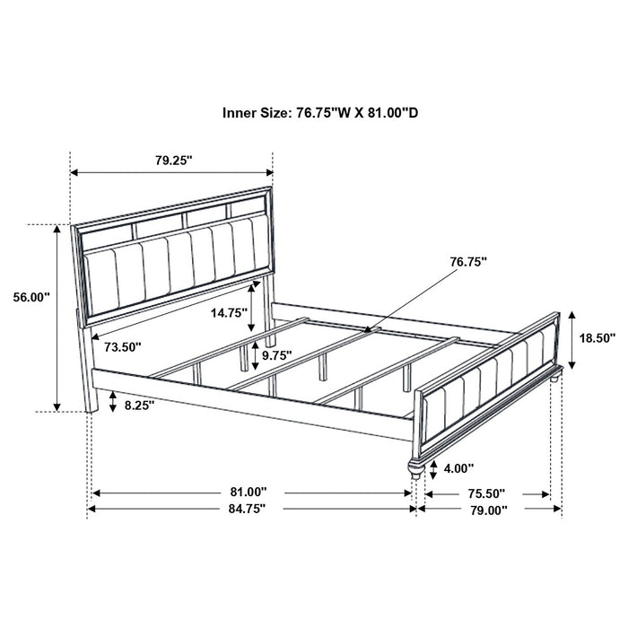 Barzini  Upholstered Panel Bed White