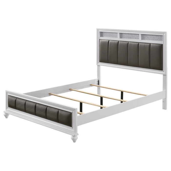 Barzini  Upholstered Panel Bed White