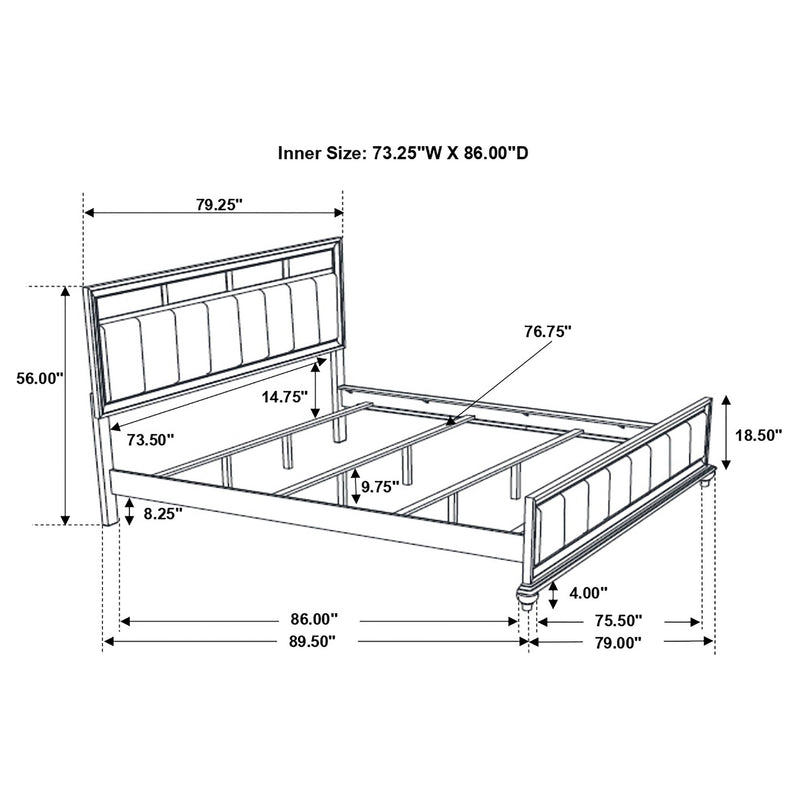 Cama de panel de madera Barzini