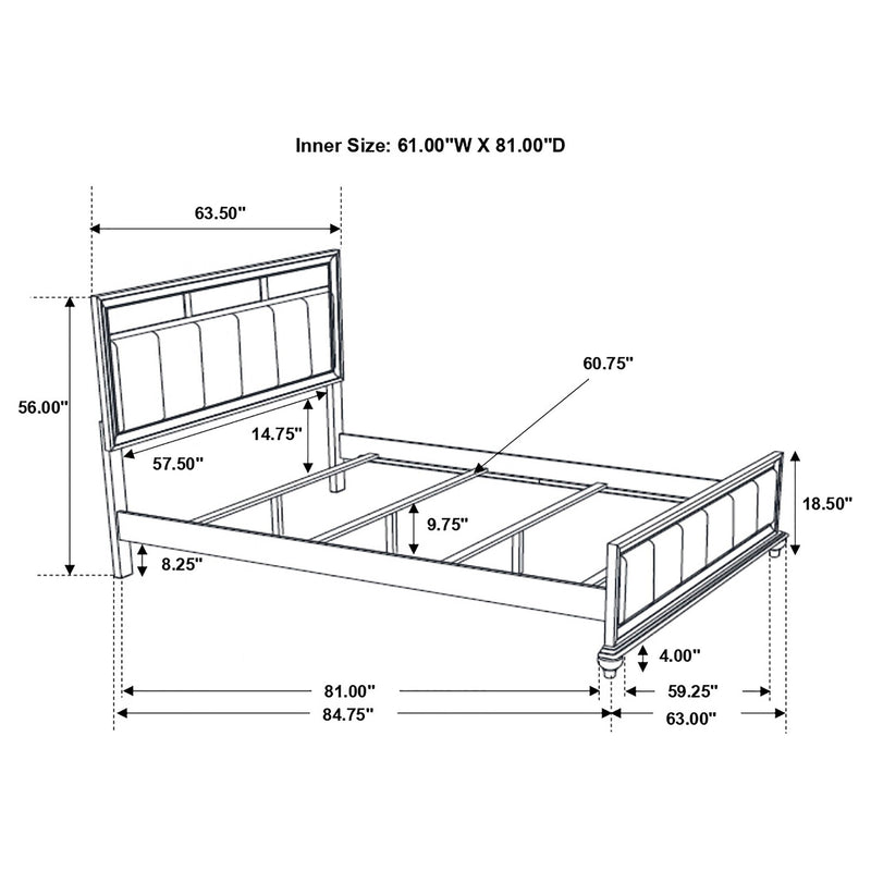 Cama de panel de madera Barzini