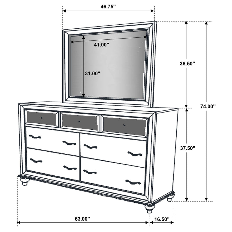 Barzini 7-drawer Dresser with Mirror