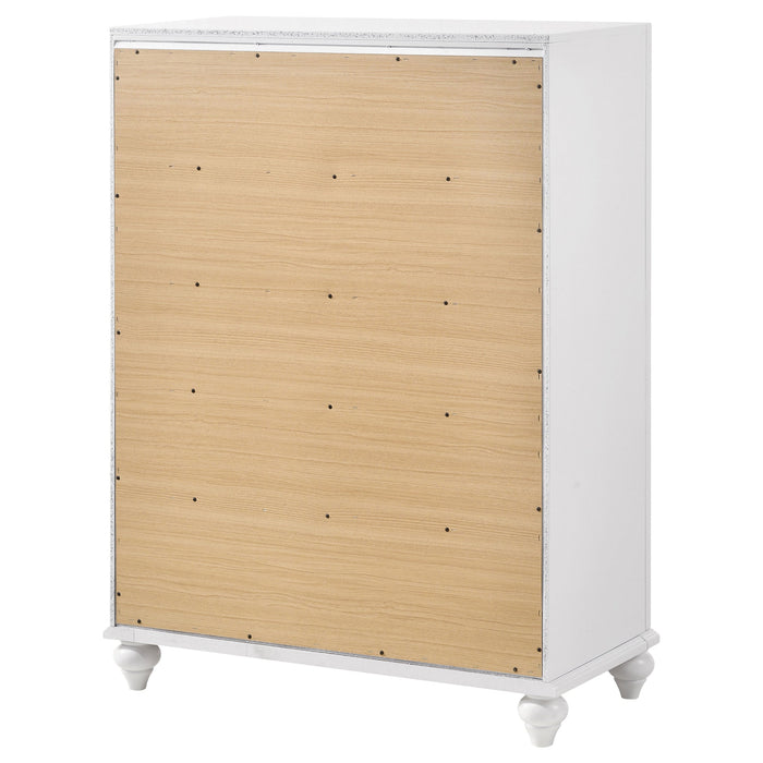 Barzini 5-drawer Chest White