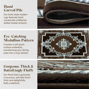 GLAMOUR Design-206 Charcoal 2x8 Runner (2'6x7'9")"