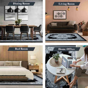 GLAMOUR Design-206 Charcoal 8 Foot Round (7'8x7'8" Round)"