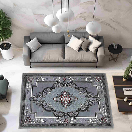 GLAMOUR Design-206 Grey-Red 2x3 (1'9x2'6")"