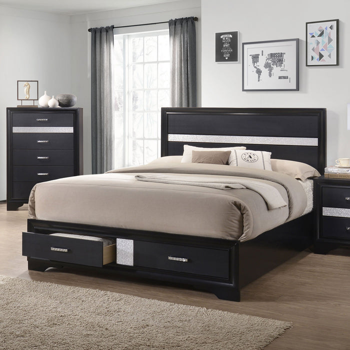 Miranda  2-drawer Storage Bed Black