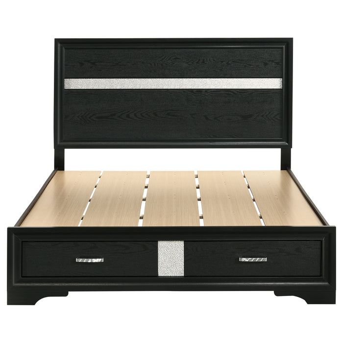 Miranda 51-inch Wood California King Storage Panel Bed Black