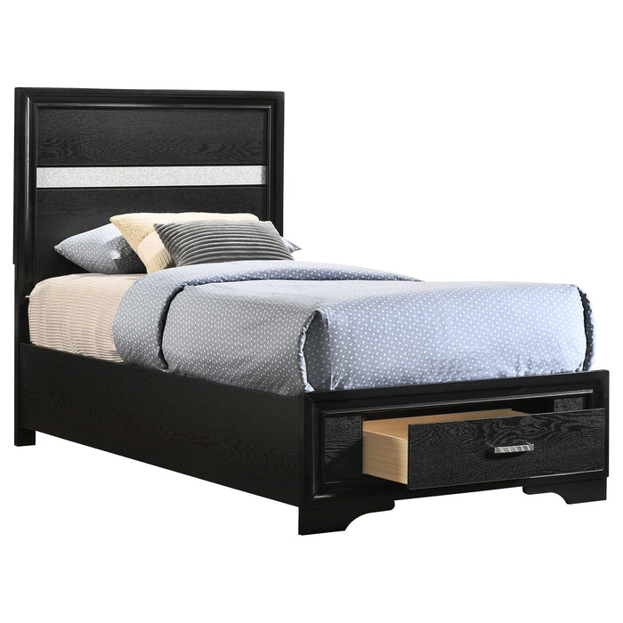 Miranda  2-drawer Storage Bed Black