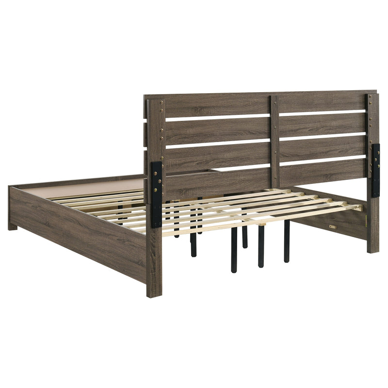 Cama con panel de almacenamiento de madera Brantford